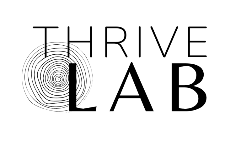 Thrive Lab logo with spiral graphic